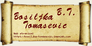 Bosiljka Tomašević vizit kartica